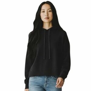 Zara Trafaluc Womens Hoodie Sweatshirt M Black Oversized Crop Dolman Long Sleeve